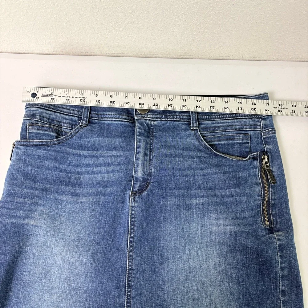 Democracy Denim Mini Skirt Women 12 Blue Ab Solution Zipper Pockets Cowgirl Y2K